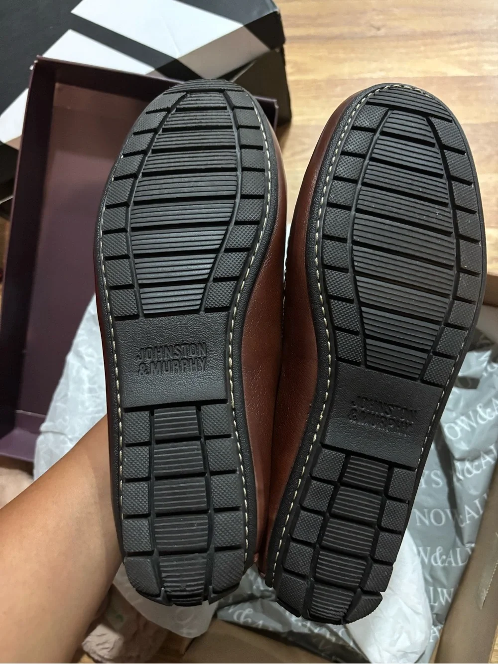 Johnston & Murphy Mahogany Full Grain Leather Loafers